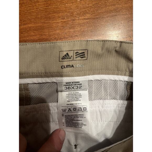 Adidas Pants Mens 38x32 Beige Khaki Golf Performance Clima Cool Lightweight - Picture 4 of 5